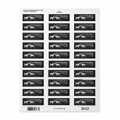 Miniatuur Bull Terrier Dog Silhouettes met hart Etiket (Full Sheet)