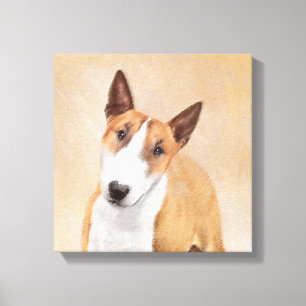 Miniatuur Bull Terrier Painting - Cute Original Do Canvas Afdruk