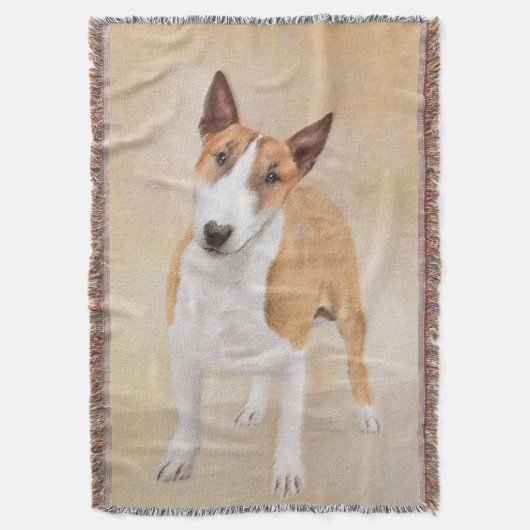 Miniatuur Bull Terrier Painting - Cute Original Do Deken (Voorkant Verticaal)