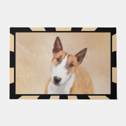 Miniatuur Bull Terrier Painting - Cute Original Do Deurmat (Voorkant)