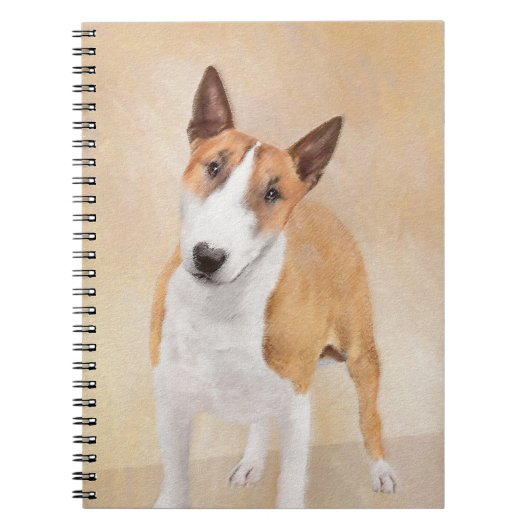 Miniatuur Bull Terrier Painting - Cute Original Do Notitieboek (Voorkant)