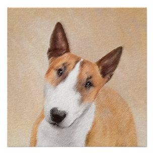 Miniatuur Bull Terrier Painting - Cute Original Do Perfect Poster