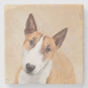 Miniatuur Bull Terrier Painting - Cute Original Do Stenen Onderzetter