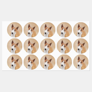 Miniatuur Bull Terrier Painting - Originele Dog Ar Labels