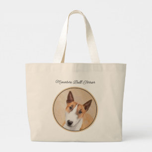 Miniatuur Bull Terrier Schilderen Originele Hond A Grote Tote Bag
