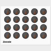 Miniatuur Cello & Bow Inside Persoonlijk Ronde Sticker (Vel)