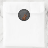 Miniatuur Cello & Bow Inside Persoonlijk Ronde Sticker (Tas)