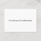 Miniatuur Certificaat van Echtheid voor Kunst (Achterkant)