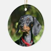 Miniatuur Dachshund 3 met gladde haren Keramisch Ornament (Links)