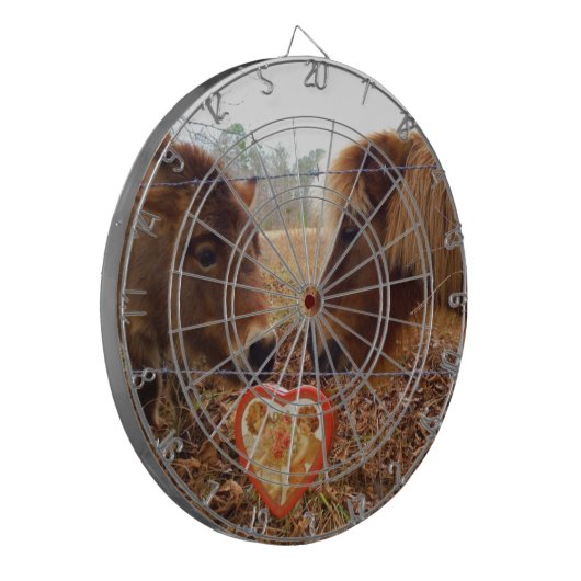 Miniatuur Donkey & Horse Valentijn Heart Dartbord (Voorkant Links)