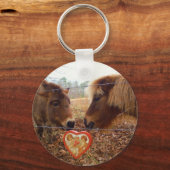 Miniatuur Donkey & Horse Valentijn Heart Sleutelhanger (Voorkant)