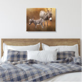 Miniatuur Donkey met Colt Canvas (Insitu (Slaapkamer))