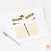 Miniatuur Dragonfly op witte achtergrond Vierkante Sticker (Envelop)