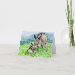 Miniatuur ezel Moederdag Kaart