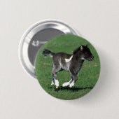 Miniatuur Foal Running Ronde Button 5,7 Cm (Voorkant /achterkant)