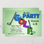 Miniatuur Golf Party Kaart (Voorkant / Achterkant)