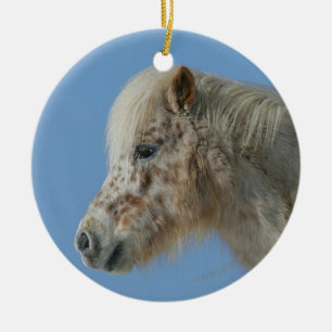 Miniatuur Horse Headshot Keramisch Ornament