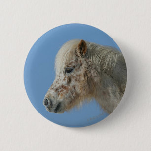 Miniatuur Horse Headshot Ronde Button 5,7 Cm