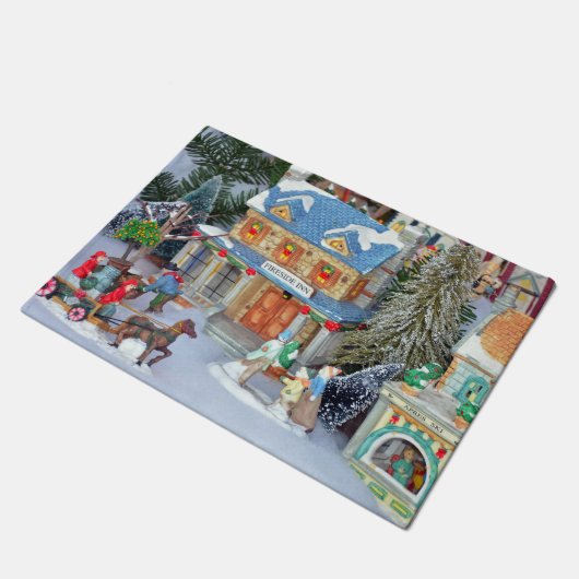 Miniatuur kerstdorp deurmat (Schuin)