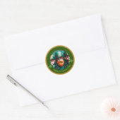 Miniatuur Leprechaun St Patrick's Day Bedankt RS07 Ronde Sticker (Envelop)