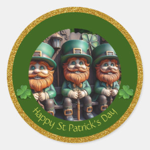 Miniatuur Leprechaun St Patrick's Day Bedankt RS10 Ronde Sticker