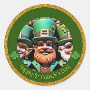 Miniatuur Leprechaun St Patrick's Day Bedankt RS11 Ronde Sticker