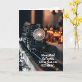 Miniatuur Model Railroader Jubileum of Verjaardag Kaart (Gele Bloem)