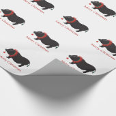 Miniatuur pig kerstontwerp cadeaupapier (Hoek)