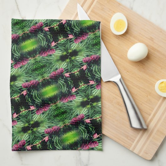 Miniatuur Pinecones sluit Abstract patroon af Theedoek (Quarter Fold)