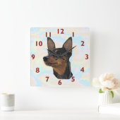 Miniatuur Pinscher Art Wall klok (Huis)