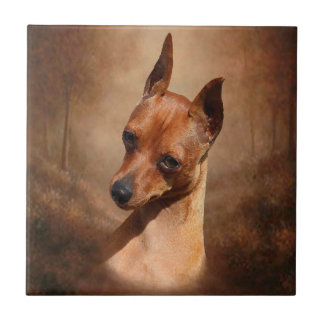 Miniatuur Pinscher Ceramic Photo Tile Tegeltje