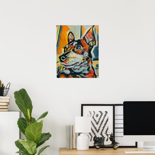 Miniatuur Pinscher Custom Art Poster (Thuiskantoor)