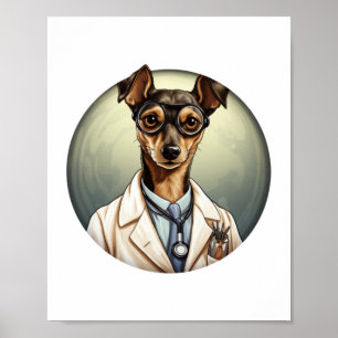 Miniatuur Pinscher Dog Doctor Poster