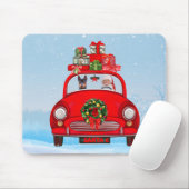 miniatuur Pinscher Dog in auto met kerstman Muismat (Met muis)