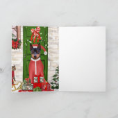 Miniatuur Pinscher Dog Kerstmis Kaart (Binnen)