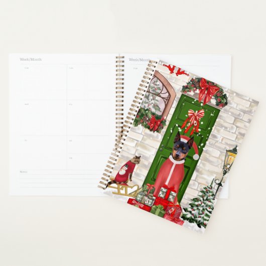 Miniatuur Pinscher Dog Kerstmis Planner (Display)