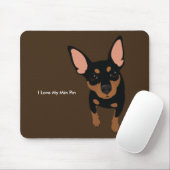 Miniatuur Pinscher Dog Mousepad (zwart Tan) Muismat (Met muis)