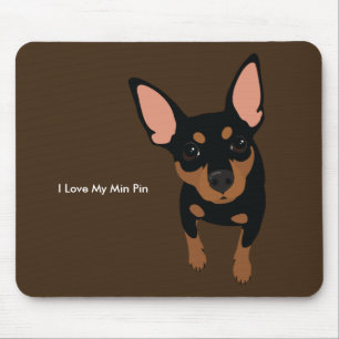 Miniatuur Pinscher Dog Mousepad (zwart Tan) Muismat