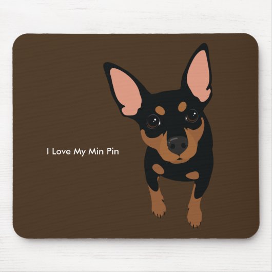 Miniatuur Pinscher Dog Mousepad (zwart Tan) Muismat (Voorkant)