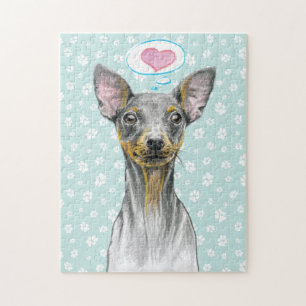Miniatuur pinscher Dog portret Kute puppy love Legpuzzel