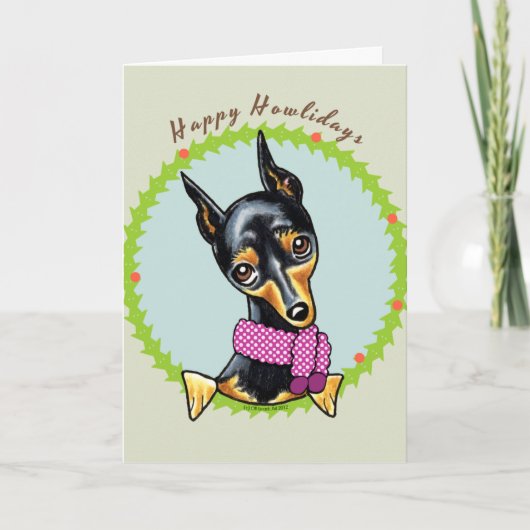 Miniatuur Pinscher Fijne Feestdagen (Voorkant)