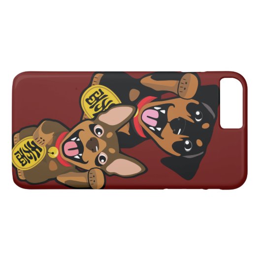 Miniatuur Pinscher Good Luck iPhone Case (Achterkant (Horizontaal))