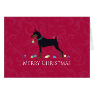 Miniatuur Pinscher Greetings Holiday Card