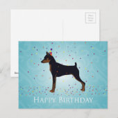 Miniatuur Pinscher Happy Birthday-ontwerp Briefkaart (Voorkant / Achterkant)
