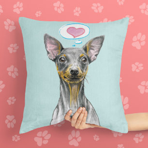 Miniatuur Pinscher Hondenportret Schattigee puppyl Kussen