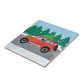 Miniatuur Pinscher-kerstauto Tegeltje (Zijkant)