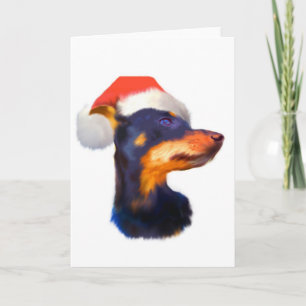 Miniatuur Pinscher-kerstkaart Feestdagen Kaart