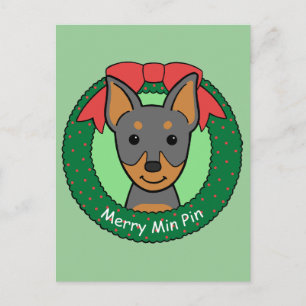 Miniatuur Pinscher Kerstmis Feestdagenkaart