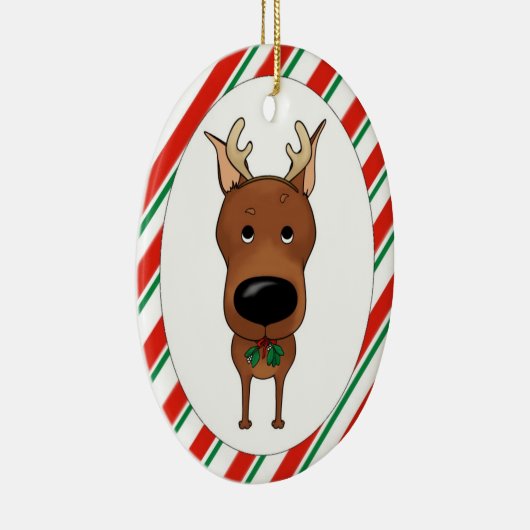 Miniatuur Pinscher-kerstversiering Keramisch Ornament (Rechts)