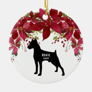 Miniatuur Pinscher-kerstversiering Keramisch Ornament